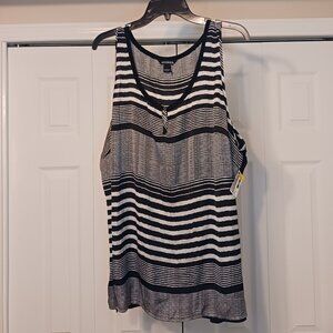 #222 3/$18 - George Black/White Tank Top Size 3X
